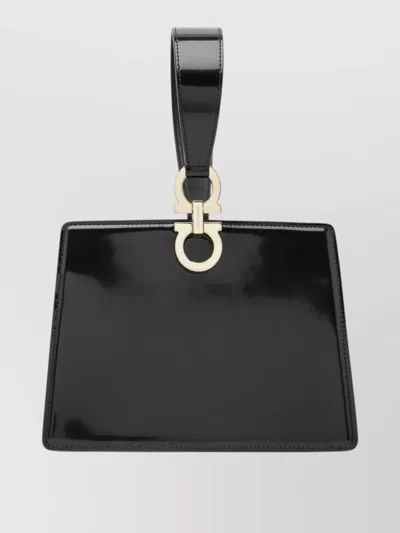 Ferragamo Rectangular Wallet Cardholder Metal Hardware Handle