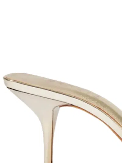 Schutz 75mm Elodie Vinyl Metallic Leather Mules In Silver