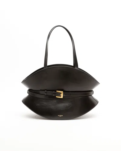 Balmain Medium Shuffle Bag In Black