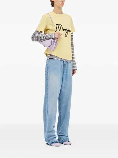Msgm Logo-print T-shirt In Multi