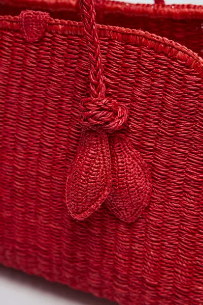 Jacquemus Medium Le Turismo Raffia Shoulder Bag In Burgundy