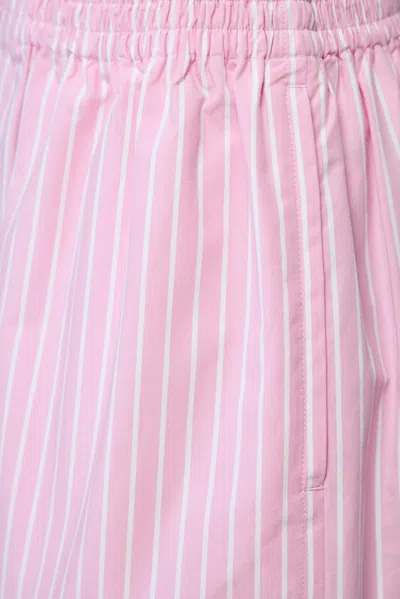 Balenciaga Pink And White Striped Cotton Boxer Shorts In Pink