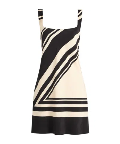 Sir Womens Milano Nero Pietra Scoop-neck  Silk Mini Dress In Animal Print