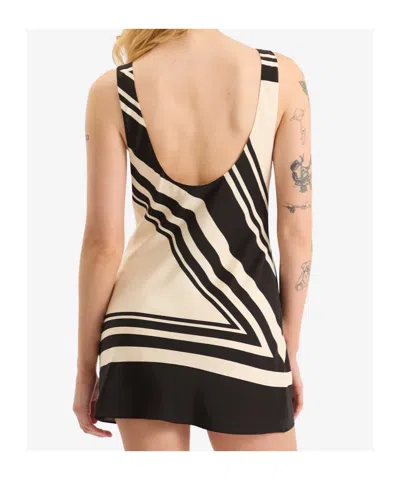 Sir Womens Milano Nero Pietra Scoop-neck  Silk Mini Dress In Animal Print
