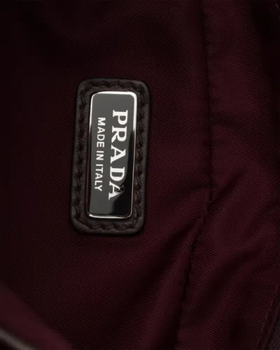 Prada Speedrock Nylon And Leather Pouch Bag In Burgundy
