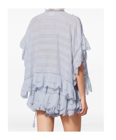 Isabel Marant Etoile White Floral Lace And Cotton Kaftan-style Payton Top Marant Etoile In Yellow
