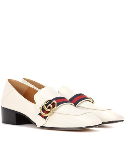 Shop Gucci Leather Loafers In Mystic White