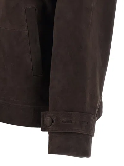 Rotate Birger Christensen Kamala Oversized Suede Jacket In Brown