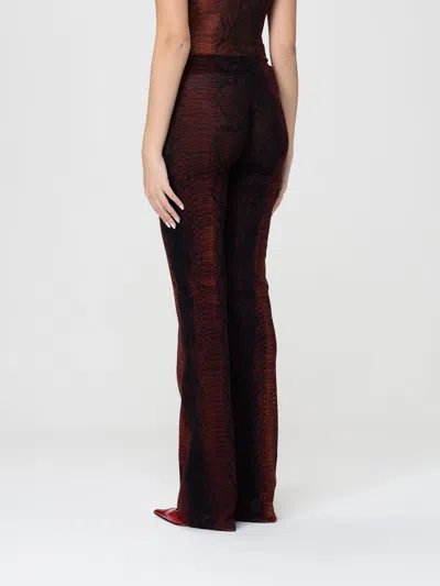 Jean Paul Gaultier Mesh Printed Python Trousers In Brown