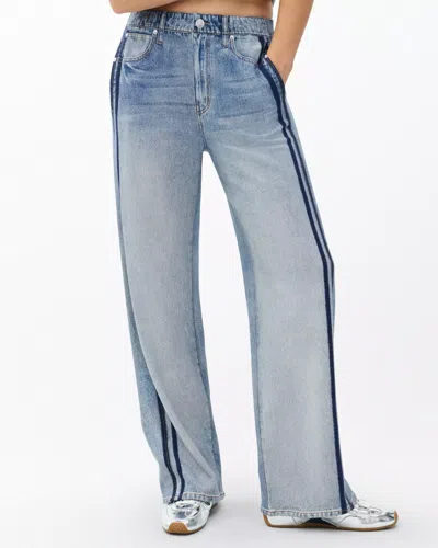 Rag & Bone Rb Miramar Wide Leg Track Jeans In Blue