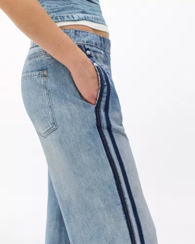 Rag & Bone Rb Miramar Wide Leg Track Jeans In Blue