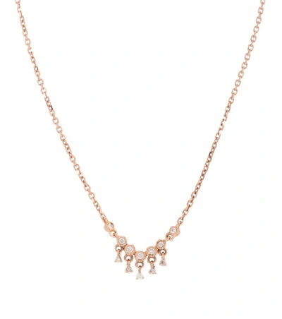 Shop Stone Paris Talitha Simple Necklace In 18-kt Rose Gold With 0,04-kt Diamonds