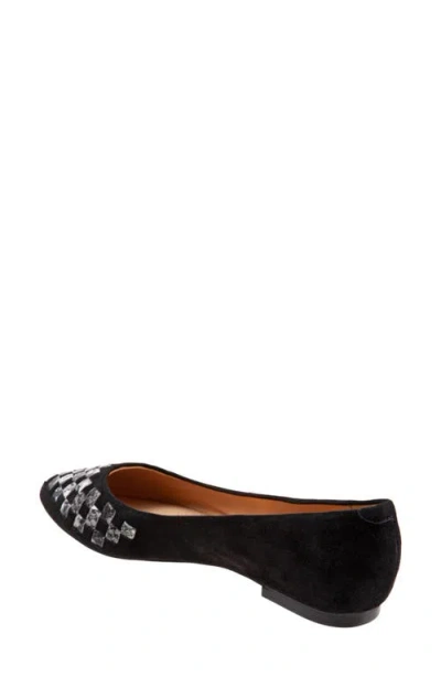 Trotters Wide Width Estee Flat In Black