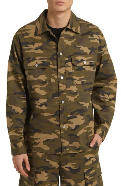 Frame Button Front Camo Jacket