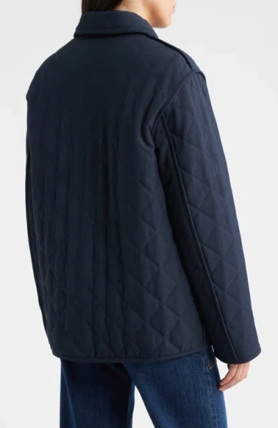Bernardo Diamond Quilted Jacket In Blue