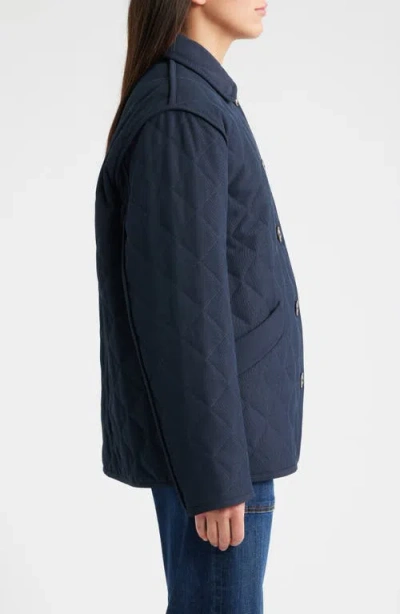 Bernardo Diamond Quilted Jacket In Blue