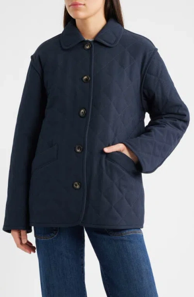 Bernardo Diamond Quilted Jacket In Blue
