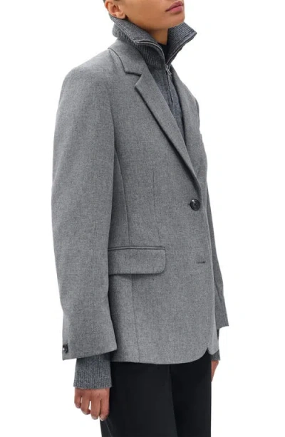 Rag & Bone Frank Wool Blazer With Removable Sweater In Gray