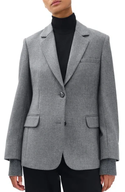 Rag & Bone Frank Wool Blazer With Removable Sweater In Gray