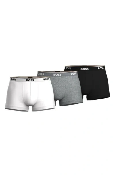 Hugo Boss Boss 3-pack Power Stretch Cotton Trunks In Multi
