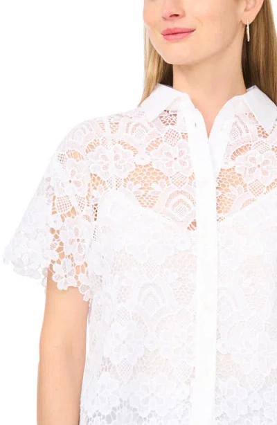 Ted Baker Lace Button-up Shirt In White