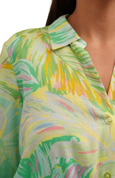 Sunny Leigh Long Sleeve Tie Front Button-up Shirt In Multi