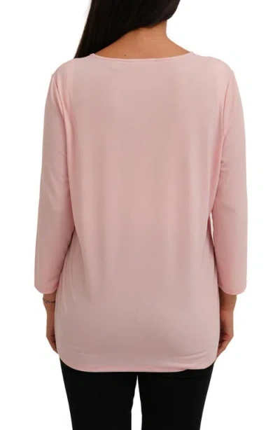 Sunny Leigh Solid V-neck Top In Pink