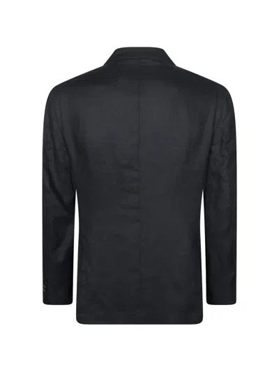 Manuel Ritz Linen Single-breasted Suit In Multi