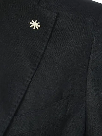 Manuel Ritz Linen Single-breasted Suit In Multi