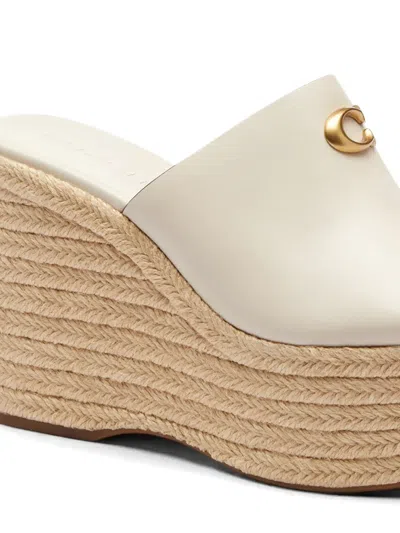 Coach Logo-plaque Wedge Espadrilles In Multi
