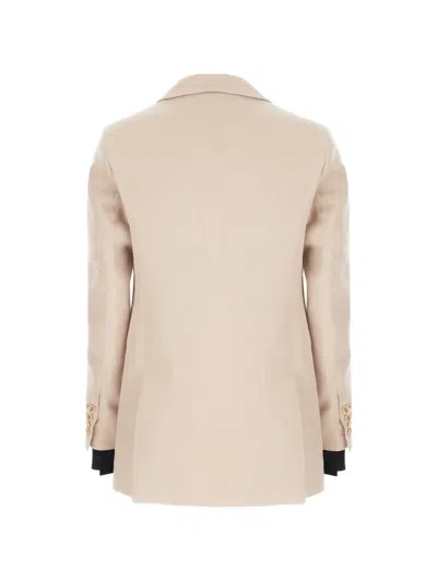Max Mara Double-breasted Peak-lapel Blazer In Neutral