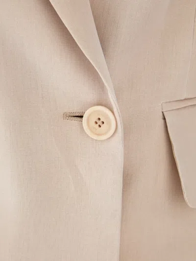 Max Mara Double-breasted Peak-lapel Blazer In Neutral