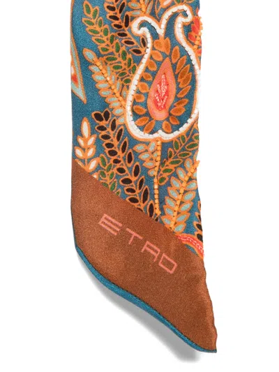 Etro Paisley-pattern Beaded-fringe Neckerchief In Multi