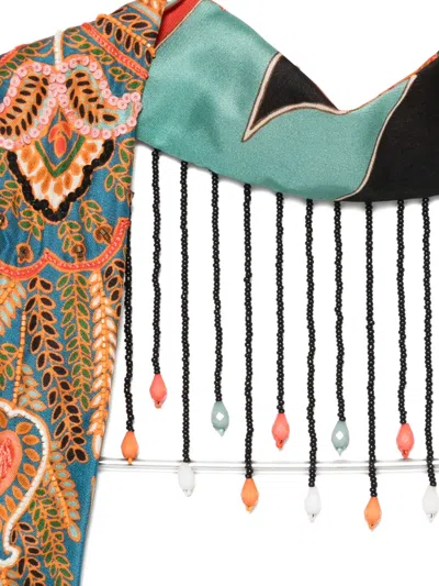 Etro Paisley-pattern Beaded-fringe Neckerchief In Multi