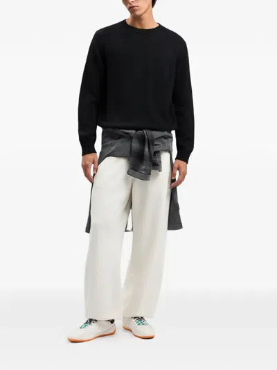 Palm Angels Back Curved Logo Sweater In Black