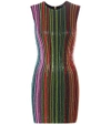 Balmain Beaded Rainbow Mini Dress In Multicolore