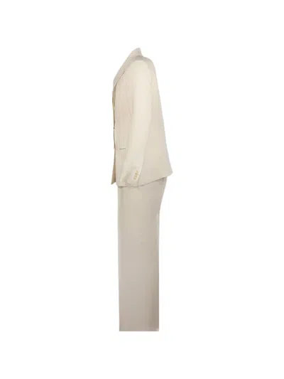 Tagliatore Double-breasted Buttoned Suit In Neutral