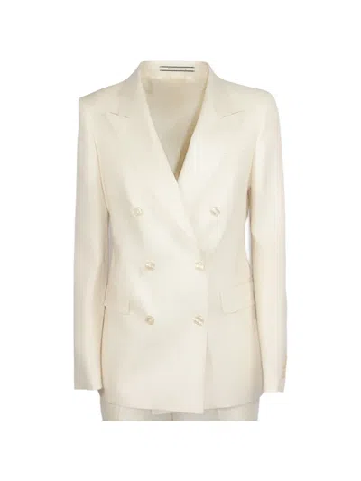 Tagliatore Double-breasted Buttoned Suit In Neutral
