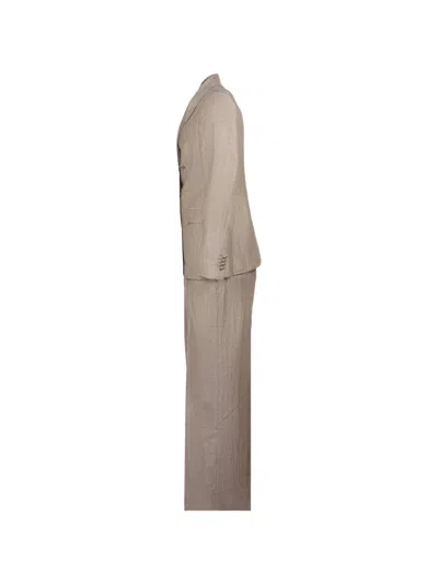 Tagliatore Double-breasted Buttoned Suit In Neutral