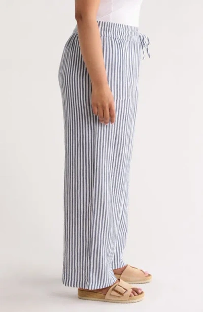 Caslonr Caslon(r) Stripe Pull-on Wide Leg Pants In Neutral