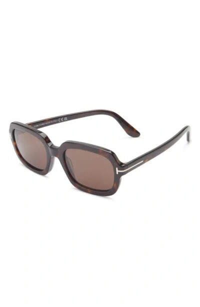 Tom Ford Lana 53mm Rectangular Sunglasses In Brown