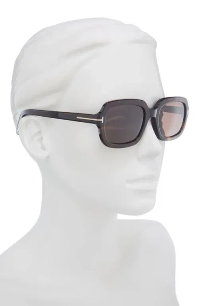 Tom Ford Lana 53mm Rectangular Sunglasses In Brown