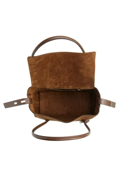 Tom Ford Medium Eclipse Suede Shoulder Bag In Brown