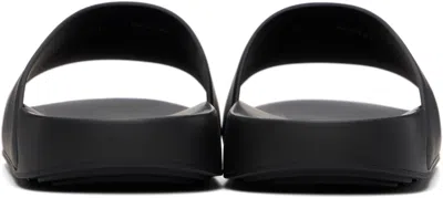 Givenchy Black Sandals With Wide Band And Contrasting Logo Patch In Rubber Man
