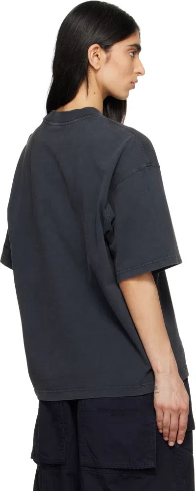 Alexander Wang Black Oversized Graphic T-shirt In Black