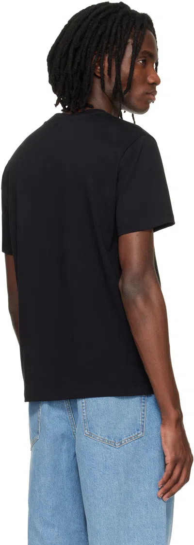 Ami Alexandre Mattiussi Ami Paris Men Black T-shirt With Ami De Coeur Embroidery On The Front In Cotton Man