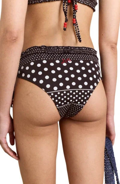 Damson Madder Mixed Dot String Bikini Bottoms In Brown