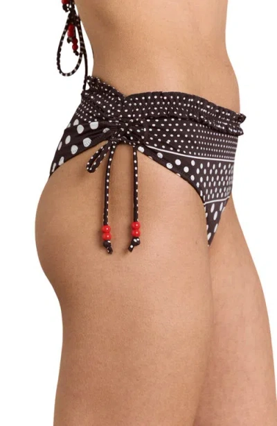 Damson Madder Mixed Dot String Bikini Bottoms In Brown