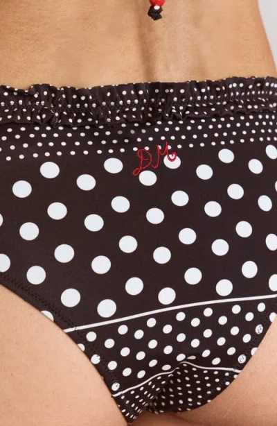 Damson Madder Mixed Dot String Bikini Bottoms In Brown