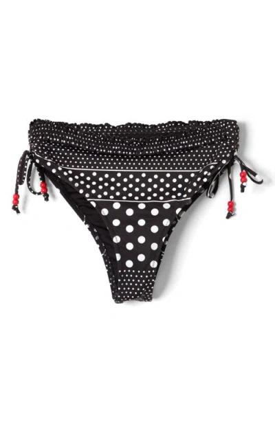 Damson Madder Mixed Dot String Bikini Bottoms In Brown